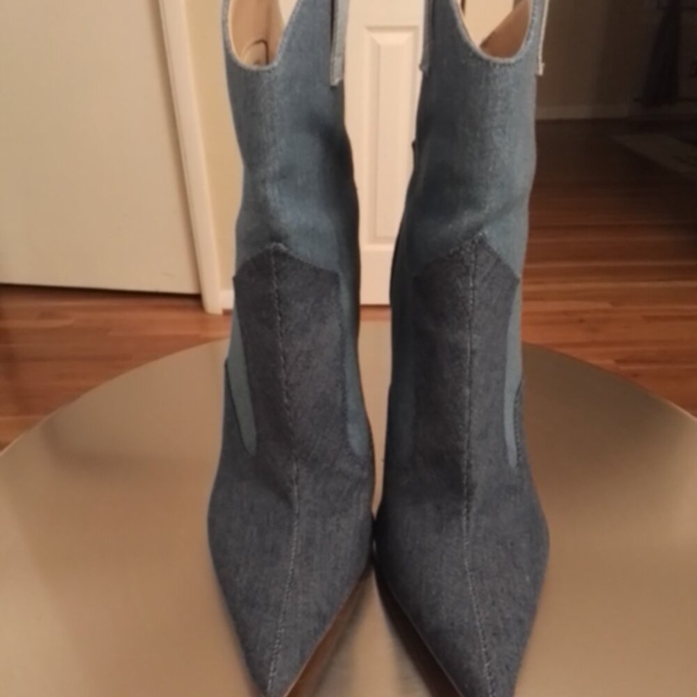 Denim cowboy boots